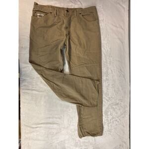 Diamond Gusset Khaki Utility Pants Men USA size 40x32.5 Work Outdoor 100% Cotton